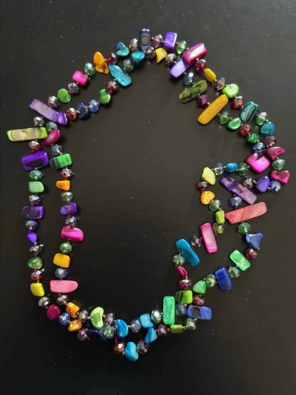 Multicolor Beaded Women’s Necklace - Vibrant Rainbow Gemstones